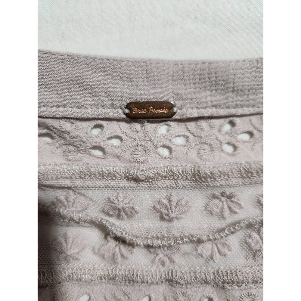 FREE PEOPLE Courtney Victorian Shirt Dress Eyelet Lace High‎ Low Boho Size S - Picture 12 of 14